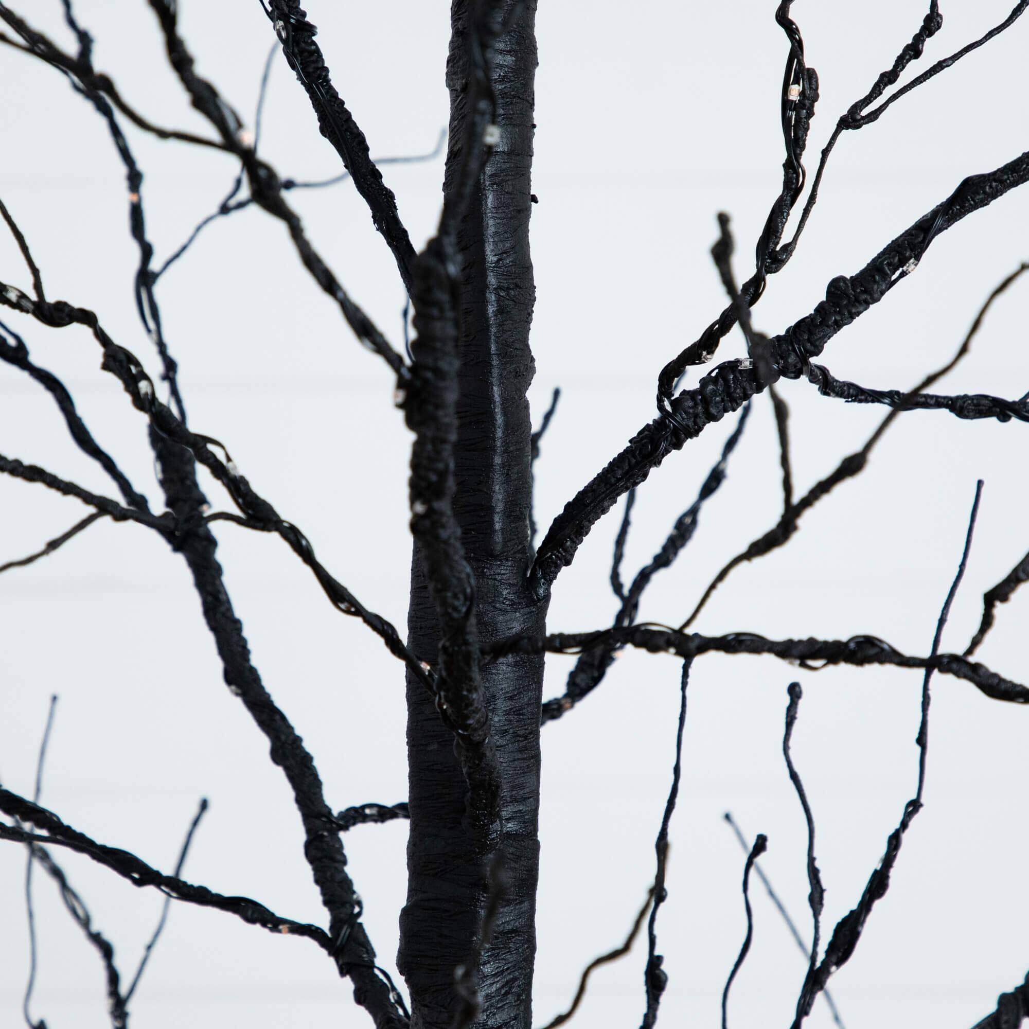 8ft. Pre-Lit Halloween Black Twig Artificial Tree with 510 Orange & Purple LED Lights